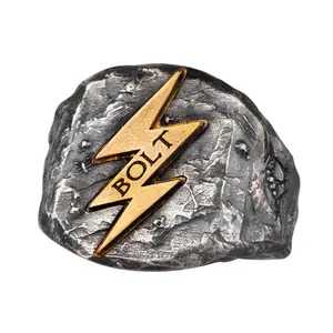 Of Zeus Lightning Bolt Ring Ring Punk Fashion Jewelry God 925 Silver Trendy Male Metal Third Party Appraisal Claw Setting Wrath