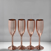 Verre à pied en plastique écologique PS électroplaqué or, argent, violet, rose pour bar et KTV