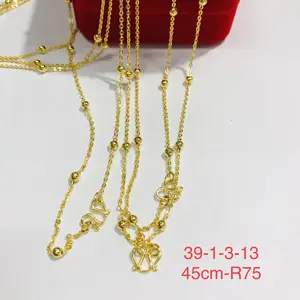 و Xuping دبي الذهب والمجوهرات تصاميم 24k سلسلة عقد ذهب للنساء ، دبي جديد سلاسل ذهبية تصميم