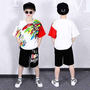 Ensembles de vêtements pour garçons Hip Hop été 2022, vêtements de rue pour enfants, ensemble short et t-shirt à manches courtes pour garçons - Product Image 3