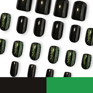 Faux Ongles 3D Effet Œil de Dragon Vert Œil de Chat Style Gothique Thème <span class=keywords><strong>Halloween</strong></span> Sombre Scintillant Cool Manucure 4521 - Product Image 5