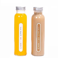 Verres à boire en verre transparent de 300 ml et 500 ml, bouteille en verre avec couvercle en métal pour café, thé et eau