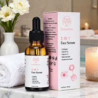 Sérum Visage Hydratant, Éclaircissant, Raffermissant et Anti-Âge 5 en 1 au Collagène Fermenté, Vitamine C, Vitamine E, Niacinamide et Acide Hyaluronique