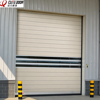 Porte à enroulement en spirale automatique à grande vitesse en alliage d'aluminium, surface finie, étanchéité anti-vent pour entrepôts industriels