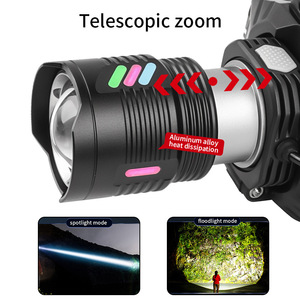 Linterna frontal Yunmai de 30W con LED blanco recargable, pantalla digital y batería 21700 para iluminación exterior - Product Image 2