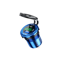 Kewig pengisi daya LED mobil USB ganda aluminium 45W kustom dengan tipe C dan 2 port lain pengisian cepat QC3.0 untuk mobil perahu UTVs
