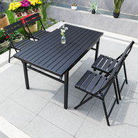 5 pièces ensemble patio bistro ensemble WPC table pliante et chaises ensembles de meubles de patio pour pelouse cour bistro