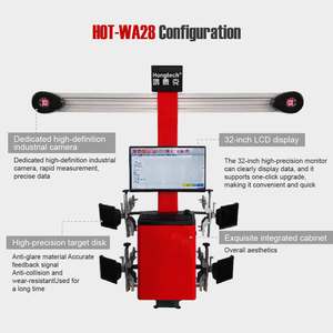 Promo Panas Hongtech Lift Mobil 4 Tiang dengan Peralatan Perataan Roda 3D & Wheel Balancer Set Lengkap 250W 130RPM untuk Bengkel Mobil - Product Image 5