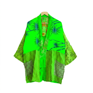 Robe Kimono en Soie pour Femme - Respirante, Florale, Luxe, Tendance, Vintage, Courte, Combo Été Automne Printemps, Peignoir - Product Image 1