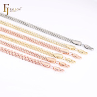 FJ Fallon Joyería al por Mayor, Cadena de Hombre Personalizada de Latón y Cobre Chapado en Oro Real de 14K, Collar y Pulsera de Eslabones Bismark para Hombre
