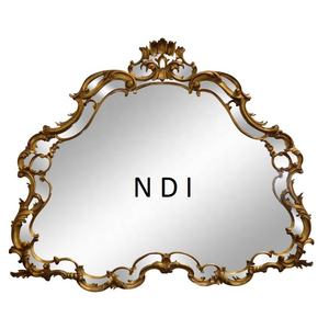 <b>Gold</b> Plated Finishing Decorative Metal Wall <b>Mirror</b> Frame Embossed Design Wall Decoration Stylish Wall <b>Mirror</b> For Hotel or Home - Product Image 1