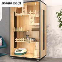 Produit chaud intérieur multi-niveaux luxe Pet Cage maison en bois chat Villa maison