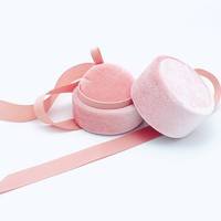 Boîte à bijoux carrée en velours rose avec nœud en ruban, étui organisateur pour bagues, colliers, boucles d'oreilles, cadeau fait main pour la Saint-Valentin