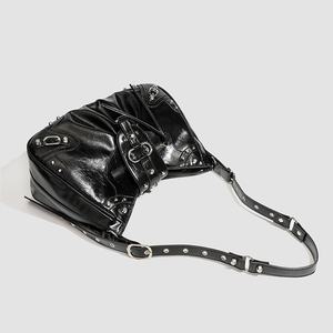 High End Chic Motorcycle Style Waterproof Zipper <b>Backpack</b> <b>Large</b> Capacity Rivet Tote Bag Perfect <b>Women</b> Single-shoulder Crossbody - Product Image 4