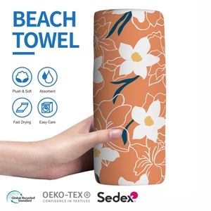 Toallas de playa de microfibra de secado rápido de doble cara con impresión personalizada y logotipo - Product Image 1
