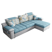 Ensemble de canapés en tissu en forme de L pour petits appartements, style moderne simple, trois-quatre places, combinaison de style nordique, canapé économique