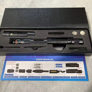 Venta al por mayor <span class=keywords><strong>9</strong></span> en 1 multifunción equipo de <span class=keywords><strong>camping</strong></span> pluma autodefensa pluma táctica con logotipo grabado - Product Image 1