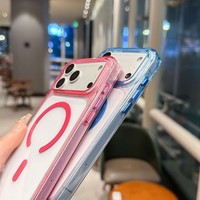 Senyork Qualitätsfarben Magnetische Transparente Handyhülle Acryl Klare Schutzhülle für iPhone 17Air 16 15 Hülle für Samsung S26 Ultra