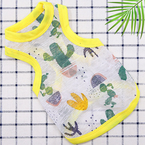 Cute Animal Print Dog Vest Breathable Summer Clothing For Small Medium Dogs Pet Clothes <b>Random</b> Color Cartoon Design - Product Image 2
