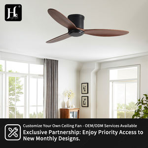 Ventilateur de plafond moderne et simple avec télécommande, en bois fantaisie, sans lumière - Product Image 5