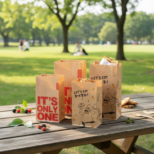 Bolsas de Papel Reutilizables para Sándwiches y Bocadillos – Empaque de Grado Alimenticio de Alta Calidad, Duraderas, Impresión Personalizada, Bolsas Ecológicas para Llevar - Product Image 3