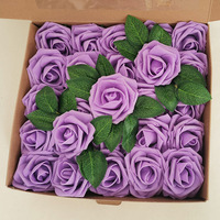 Floroom 25pcs Bunga Mawar Busa Warna Ivory untuk Dekorasi DIY Buket Pernikahan, Centerpieces, Rangkaian, dan Meja Pesta