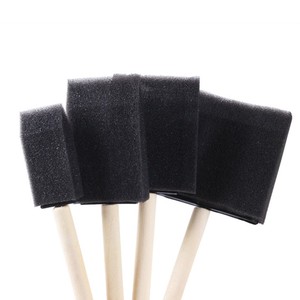 BECOL Lot de 4 pinceaux éponge noirs à manche en bois, outil de <span class=keywords><strong>peinture</strong></span> pour la maternelle, pinceau artistique en mousse pour fournitures artistiques - Product Image 5