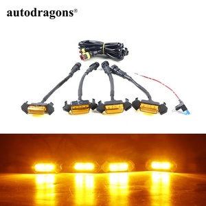 ไฟ LED สีเหลืองอำพัน 4 ชิ้น/ชุด สำหรับติดตั้งกระจังหน้ารถยนต์ Tacoma TRD PRO ปี 2016-2019 ไฟตกแต่งกระจังหน้าภายนอก - Product Image 1