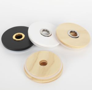 Home Deco Wood Lids High Quality New Top Jars Wooden Round Shape Slice Wooden Deep Engraving <b>Diffuser</b> Cover for Oil <b>Bottle</b> - Product Image 4