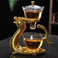Service à thé créatif automatique en verre borosilicate, design moderne et écologique, théière Kung Fu Dragon pour une utilisation à domicile