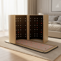 Dôme de sauna en FIR or clair de luxe avec 36 lumières LED pour la luminothérapie et 4 modules de traitement à ondes extra-longues pour une détoxification profonde