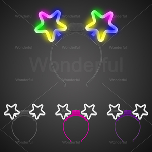 Serre-tête <span class=keywords><strong>LED</strong></span> néon personnalisable en forme d'étoile pour enfants, jouet de fête avec effet lumineux multicolore - Product Image 3