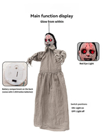 Décoration d'Halloween : Petite jupe grise suspendue, fantôme électrique effrayant pour fête, maison hantée, aménagement de scène