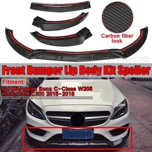 ชุดแต่งสปอยเลอร์กันชนหน้ารถยนต์ 3 ชิ้น รุ่น W205 สำหรับ Mercedes Benz C-Class W205 C250 C300 C350 ปี 2015-2018 - Product Image 1