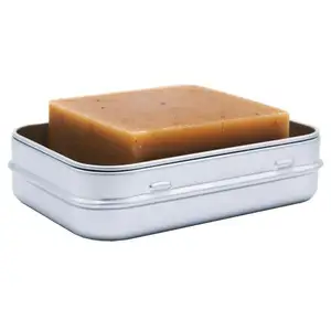 New Arrival Rectangular Custom Embossed Recyclable Aluminum Soap Box Tin With Drainer