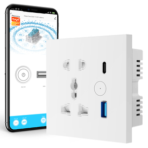 <span class=keywords><strong>SMATRUL</strong></span> <span class=keywords><strong>WiFi</strong></span> akıllı soket, uzaktan Tuya kontrolü, çok fonksiyonlu fiş şarj, Google ev Amazon Alexa için ses kontrolü - Product Image 1