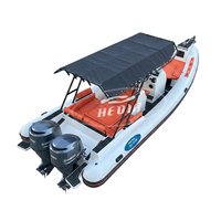 Bateau pneumatique de pêche en mer Hedia 28 pieds (8,5 m) à coque en V profond, en Hypalon, avec moteur
