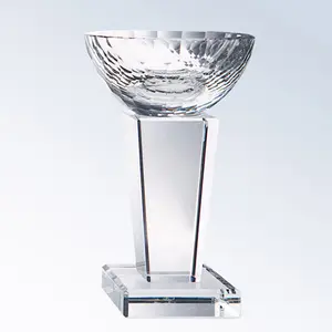 Crystal top bowl trophy and award for souvenir craft crochet knitting glass for home decoration and business gifts