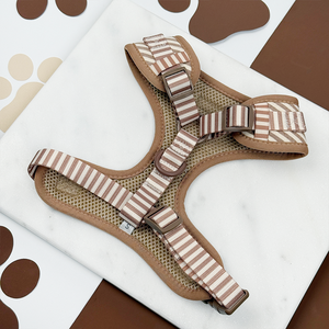 Set Personalizzato SinSky di Collare e Guinzaglio Regolabile per Cani, Imbracatura OEM in Lino a Righe, Set di Imbracature di Design alla Moda per Cani - Product Image 2