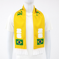 Maßgefertigter Umweltfreundlicher Polyester-Strickschal für Fußballverein-Fans Brasilien zum Anfeuern und als Willkommensgeschenk