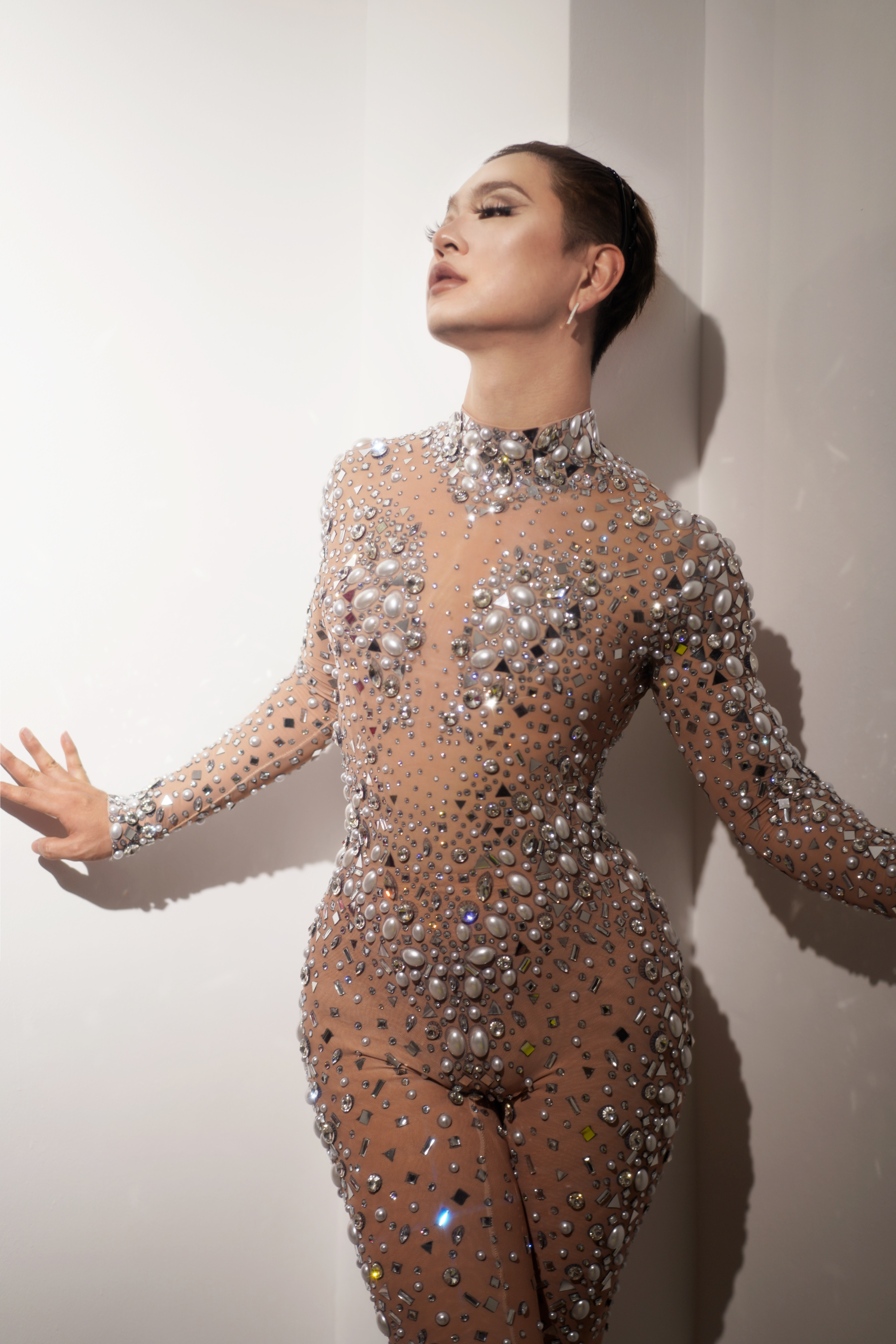 nude birthday dress Nude Rhinestone Maxi Dress main image 1