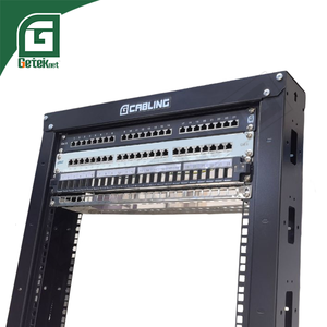 Geteknet 2-полюсная 29U 19-дюймовая открытая сетевая серверная стойка SPCC двухэтажная Напольная стойка для центра обработки данных в наличии - Product Image 1