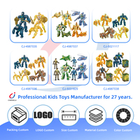 Camions jouets en plastique pas chers Chengji, modèle de robot transformable, éducatif et ludique, avec fonction lumineuse, thème militaire