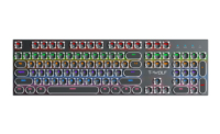 Clavier mécanique filaire pour jeux T-WOLF T75, séparation des touches, RGB, 104 touches, touches rondes, style punk, pour PC