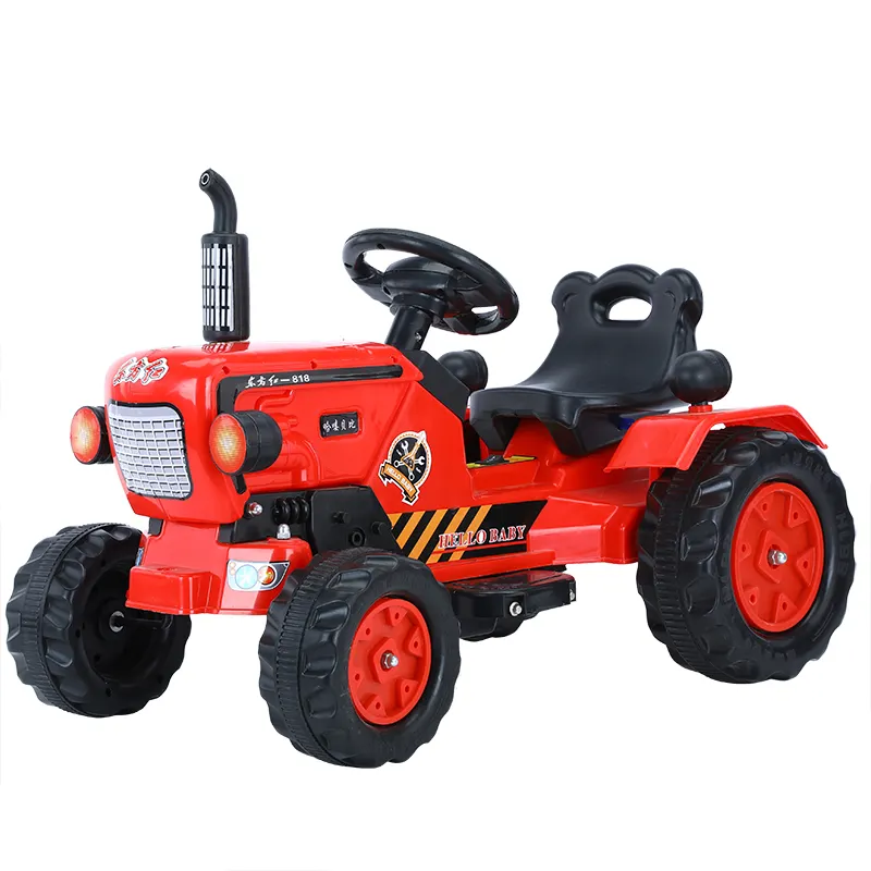 Großhandel Kinder-Elektro-Pedaltraktor mit Auflieger / rote Farbe Lkw-Modelltraktor Spielzeug Kinder-Elektroauto-Reiten auf Traktor Spielzeug