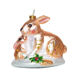 Handblown Glass Ornamentseaster Gifts Christmas Tree Ornaments Easter Bunny Glass Ornaments Eco-friendly