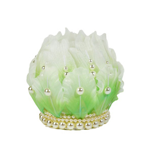 Nouvelle conception originale, accessoire pour cheveux Hanfu fait main avec un motif floral vert dégradé et un motif de fleur de lotus. - Product Image 5