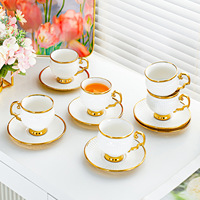 Tasse à Expresso Moderne pour la Maison, Mini Tasse à Latte, Simple Tasse à Café en Céramique et Sous-Tasse, Design Exquis pour le Service du Thé
