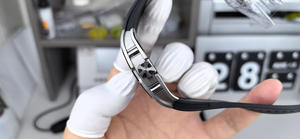 Montre mécanique automatique ultra-fine 6701 Fashion Silver, montre de luxe haut de gamme pour affaires, sport, avec bracelet en caoutchouc et aiguilles en fibre de carbone. - Product Image 3