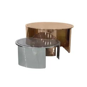 Stainless Steel Marble Coffee Table Custom Metal Furniture Furniture Entertainment Leisure Home Metal Glass Coffee Table